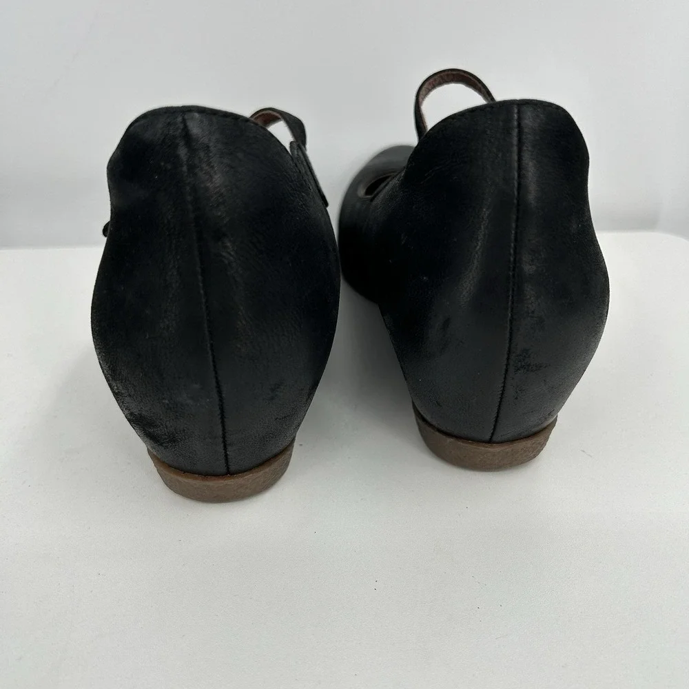 Dansko Womens Loralie Mary Jane Shoes SIze 39 Black Leather Hidden Wedge Comfort